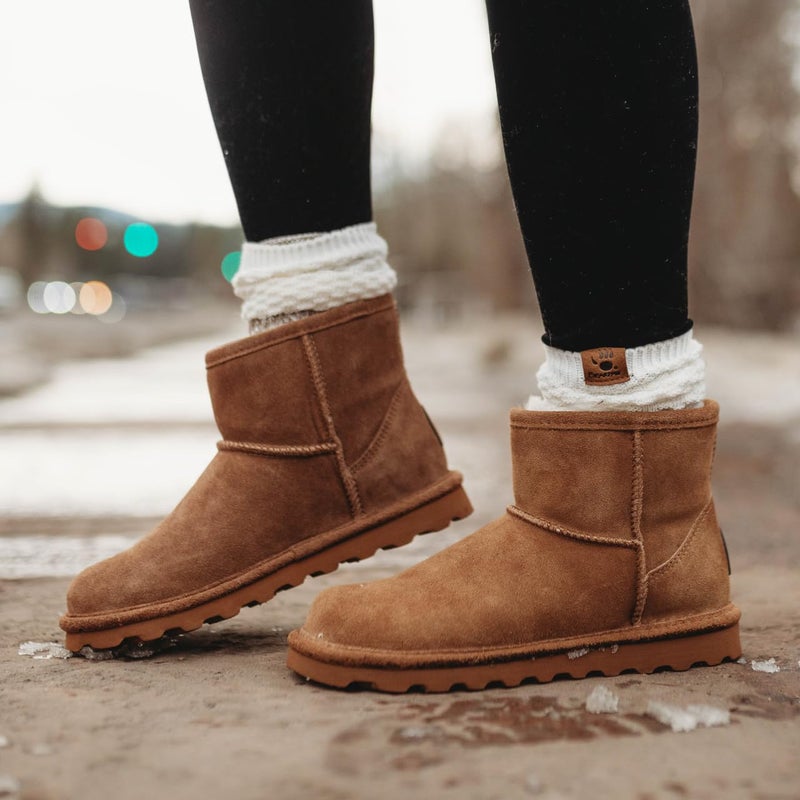 BEARPAW Alyssa Women's Slip-On Winter Boots Hickory Size 7 | Comfortable Ankle Boot | Casual Winter Shoes for Women - Image 2
